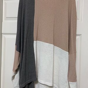 Chance or Fate Tri-Tone Sweater in Gray, Tan, and White